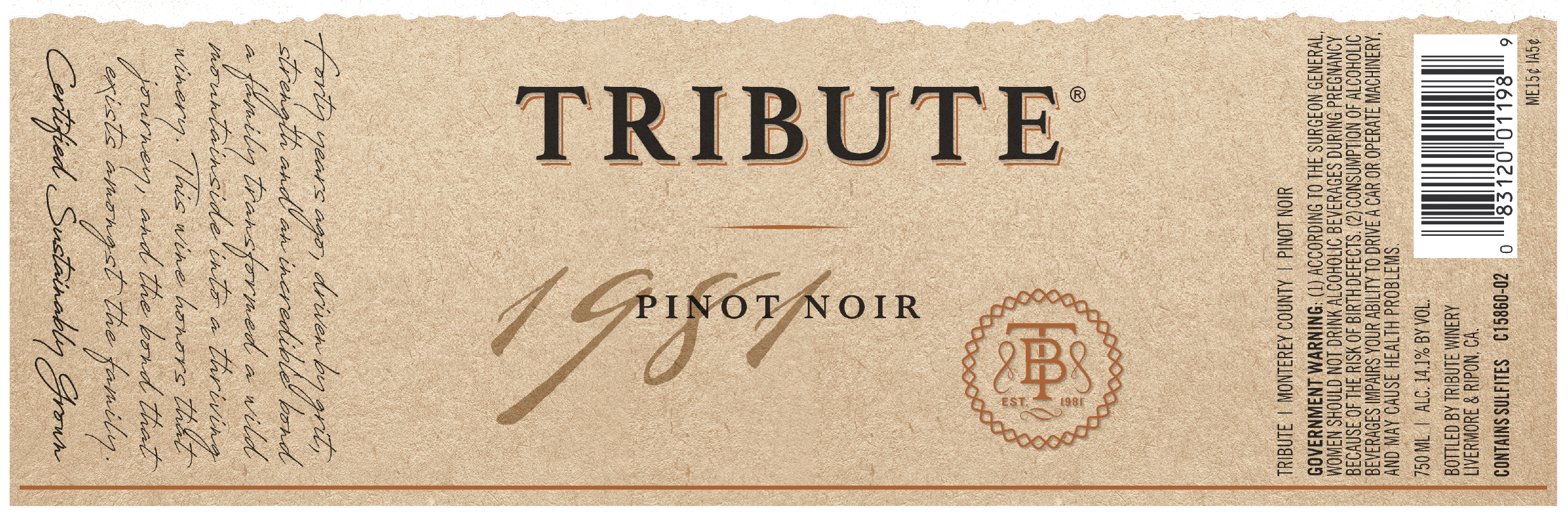 Tribute Pinot Noir, Monterey County