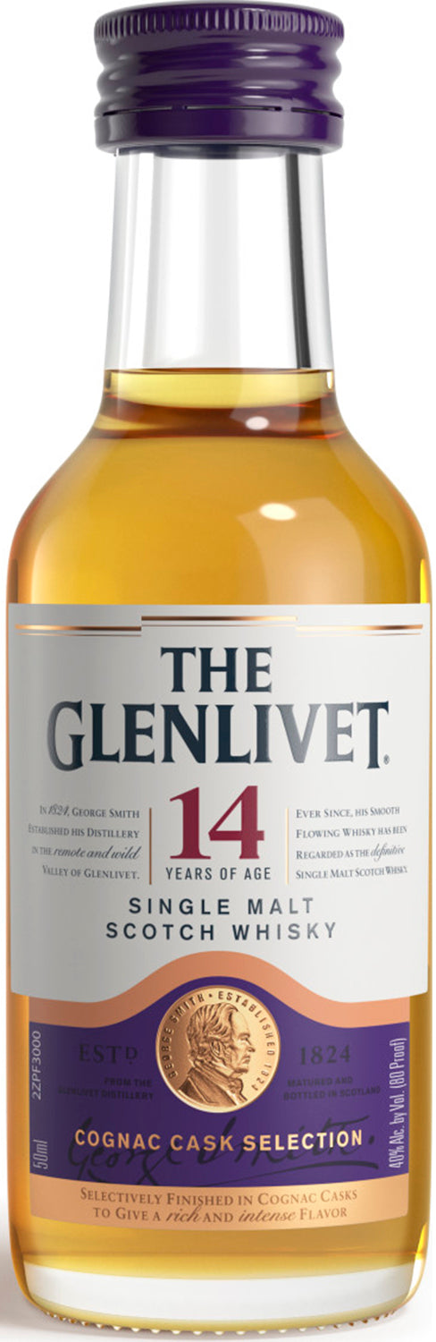 14 yr GLENLIVET-14 YR 50ML SLEEVE (12 BOTTLES) – BeverageWarehouse