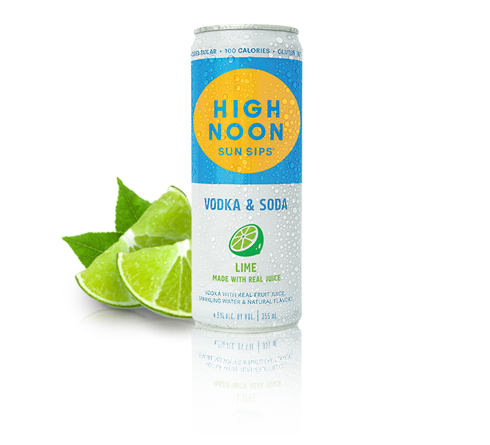 High Noon Lime Hard Seltzer 355ml Can (Pack of 4)