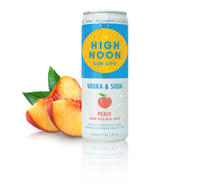 High Noon Peach Hard Seltzer 355ml Can (Pack of 4) BeverageWarehouse