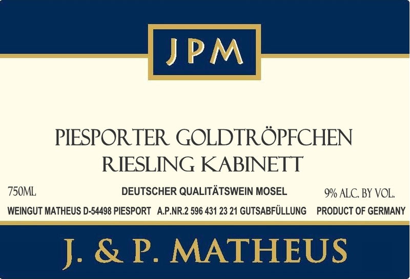 J & P MATHEUS PIESPORTER GOLDTROPFCHEN RIESLING KABINETT