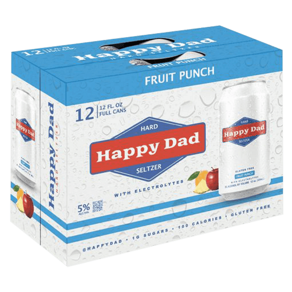Happy Dad Hard Seltzer Fruit Punch (Pack of 12)