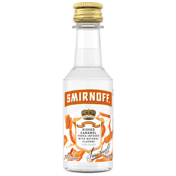 SMIRNOFF KISSED CARAMEL PL 50ML SLEEVE (10 BOTTLES)