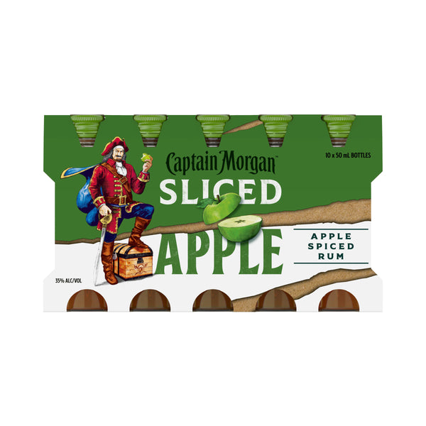 CAPTAIN MORGAN SLICED APPLE PL 50ML SLEEVE (10 BOTTLES)