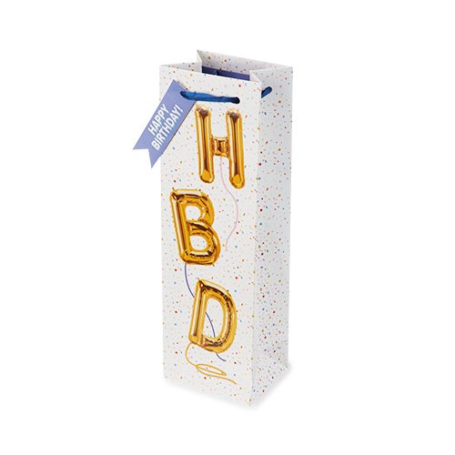 HBD Balloon Single-bottle Birthday Wine Bag