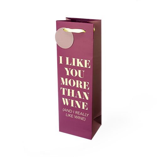 I Like You More Than Wine Single-bottle Wine Bag by Cakewalk