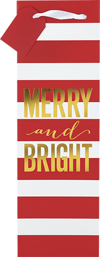 Merry and Bright Stripes Wine Bag