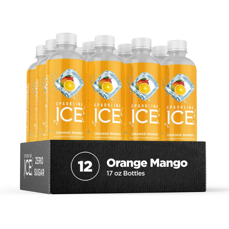 Sparkling Ice Orange Mango, 17 fl oz Bottles (Pack of 12)