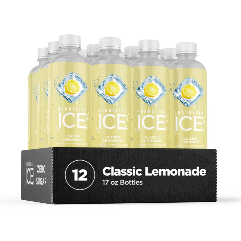Sparkling Ice Classic Lemonade, 17 fl oz Bottles (Pack of 12)