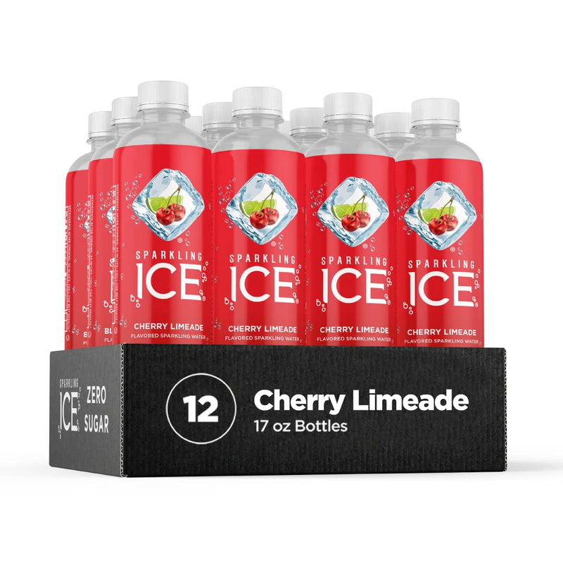 Sparkling Ice Cherry Limeade, 17 fl oz Bottles (Pack of 12)