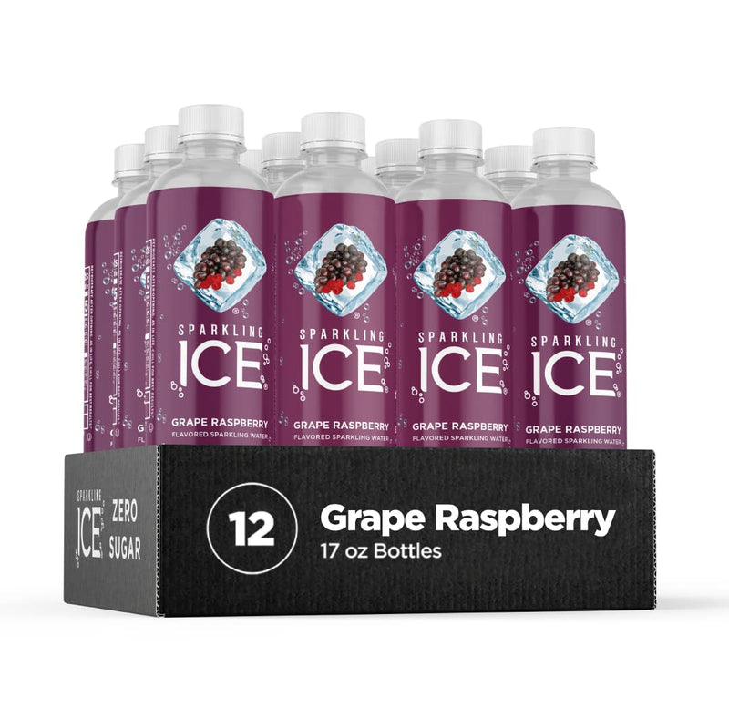 Sparkling Ice Grape Raspberry, 17 fl oz Bottles (Pack of 12)