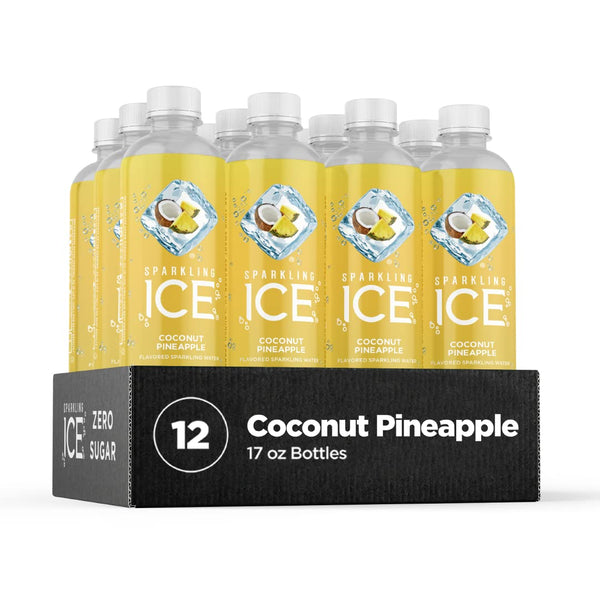 Sparkling Ice Coconut Pineapple, 17 fl oz Bottles (Pack of 12)