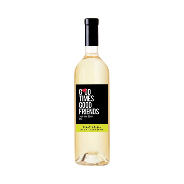 Love Cork Screw 'Good Times Good Friends' Pinot Grigio, Lake Michigan Shore