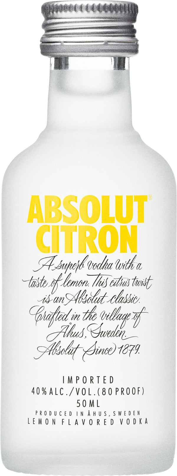 ABSOLUT CITRON 50ML SLEEVE (12 BOTTLES)