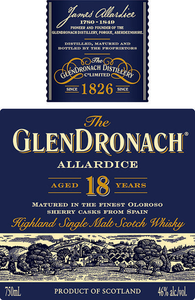 メーカー正規品GLENDRONACH ALLARDICE 18年 パッケージ付き Glendronach Allardice Aged 18 Years Single Malt Scotch