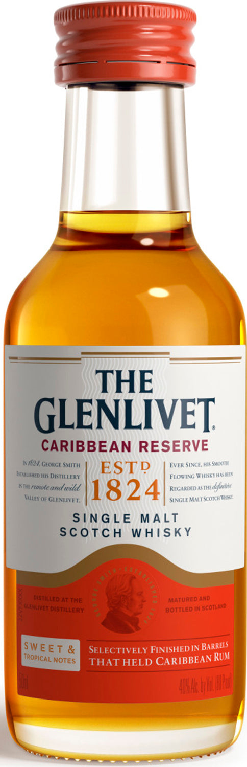 THE GLENLIVET CARIBBEAN RESERV 50ML SLEEVE (12 BOTTLES)