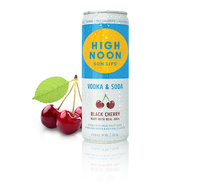 High Noon Black Cherry Hard Seltzer 355ml Can (Pack of 4)