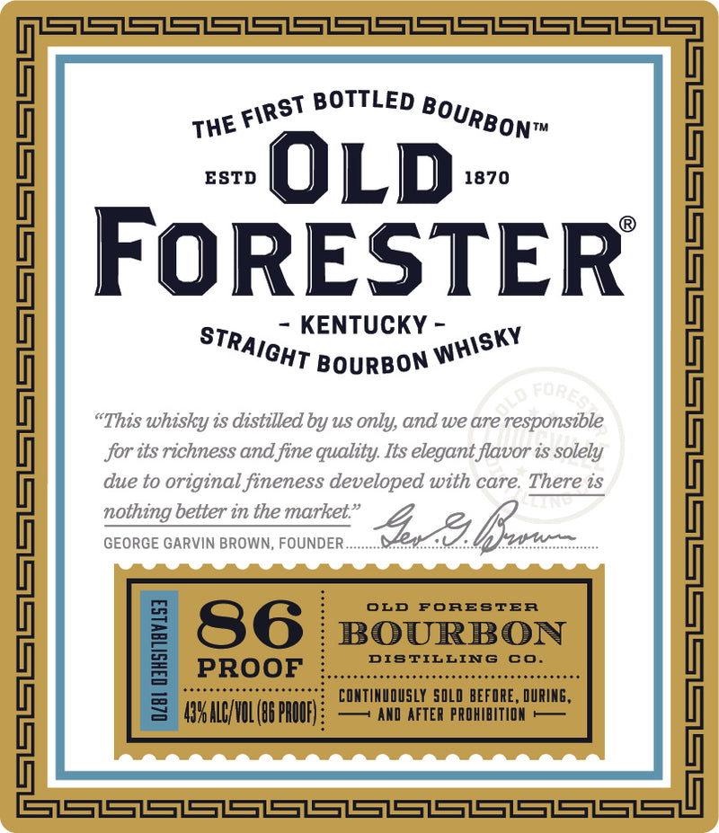 OLD FORESTER 86 PL 375ML