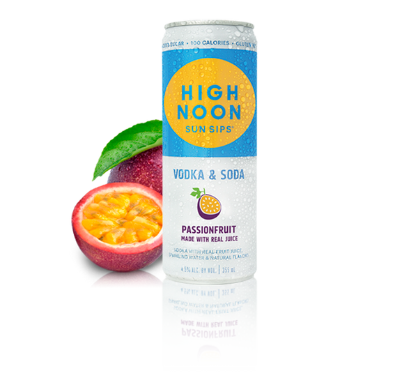 High Noon Passion Fruit Hard Seltzer 355ml Can (Pack of 4)
