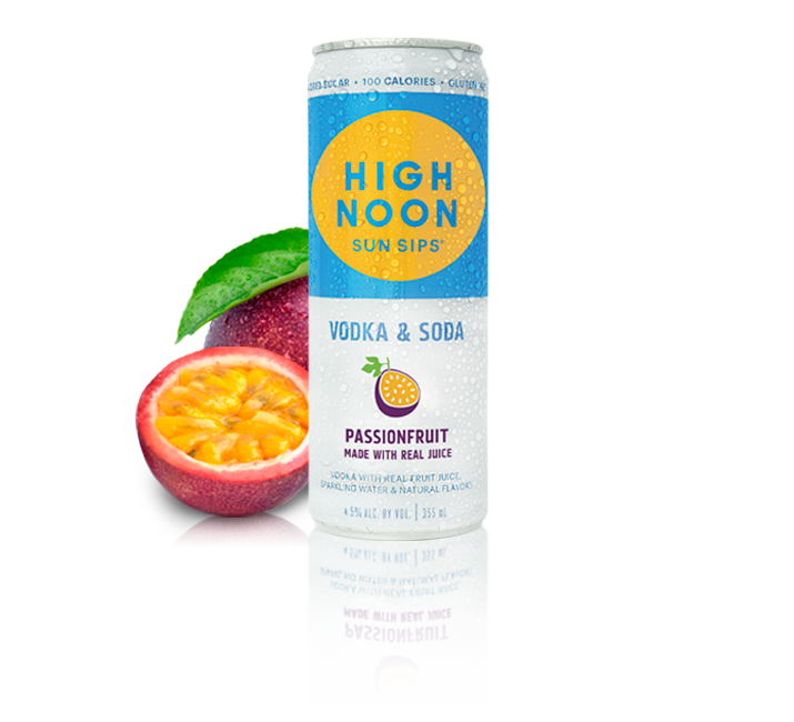 High Noon Passion Fruit Hard Seltzer 355ml Can (Pack of 4)