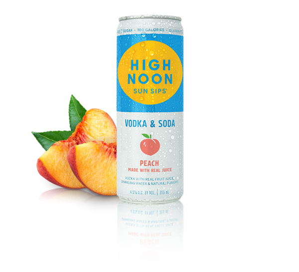 High Noon Peach Hard Seltzer 355ml Can (Pack of 4)