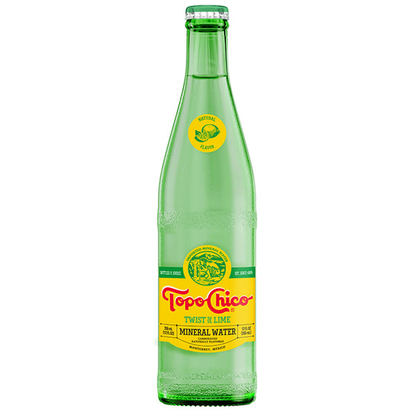 Topo Chico Lime Mineral Water, 12 fl oz (Pack of 24)