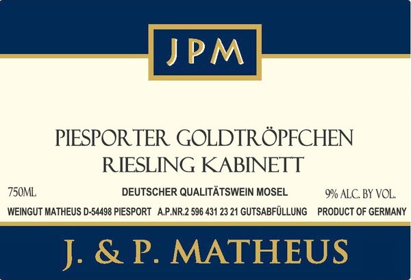J & P MATHEUS PIESPORTER GOLDTROPFCHEN RIESLING KABINETT